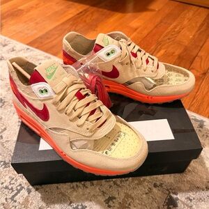 Nike Tan and Red Sneakers with Orange Sole